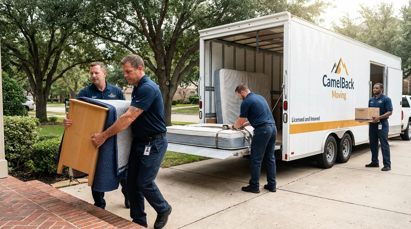 Crew loading residential truck for cross-state move from Hooper Bay, AK