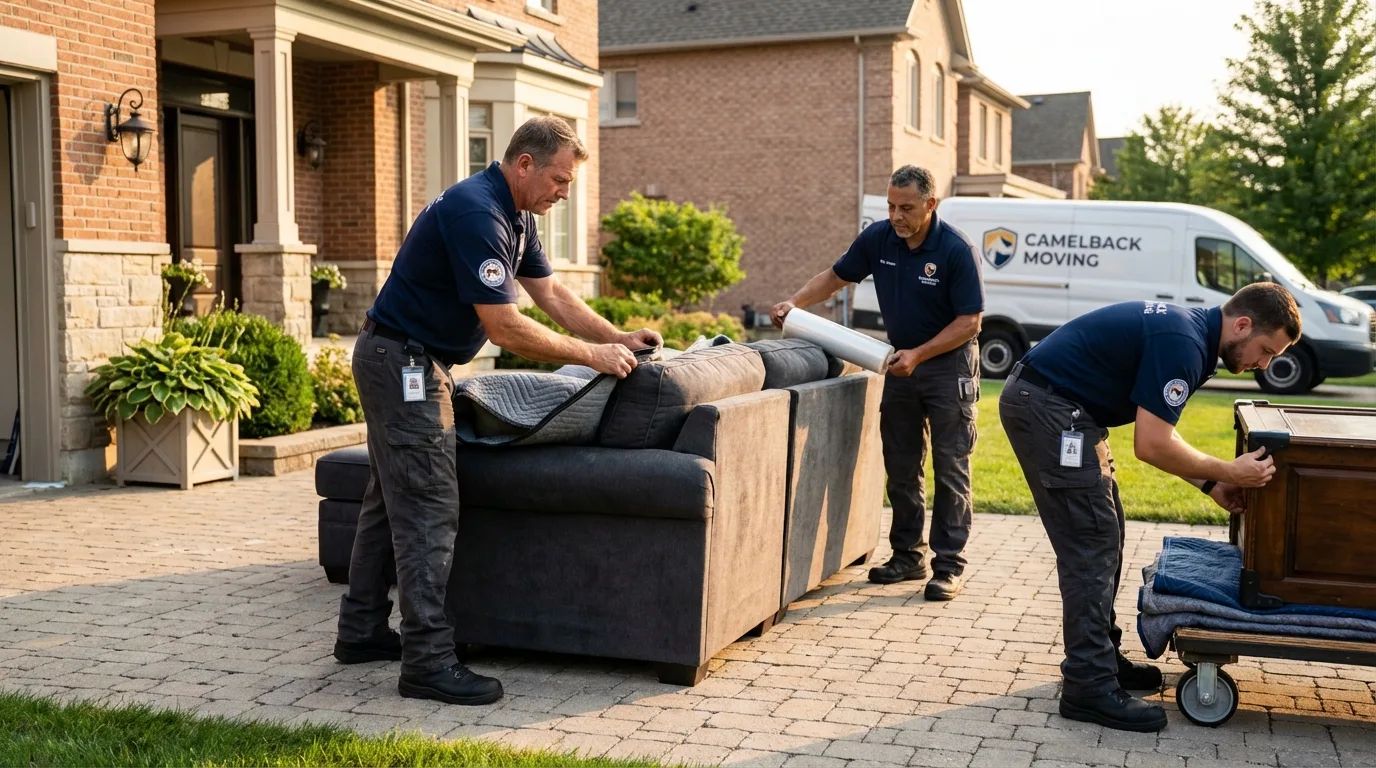 Large estate moving crew wrapping furniture in Hooper Bay, AK